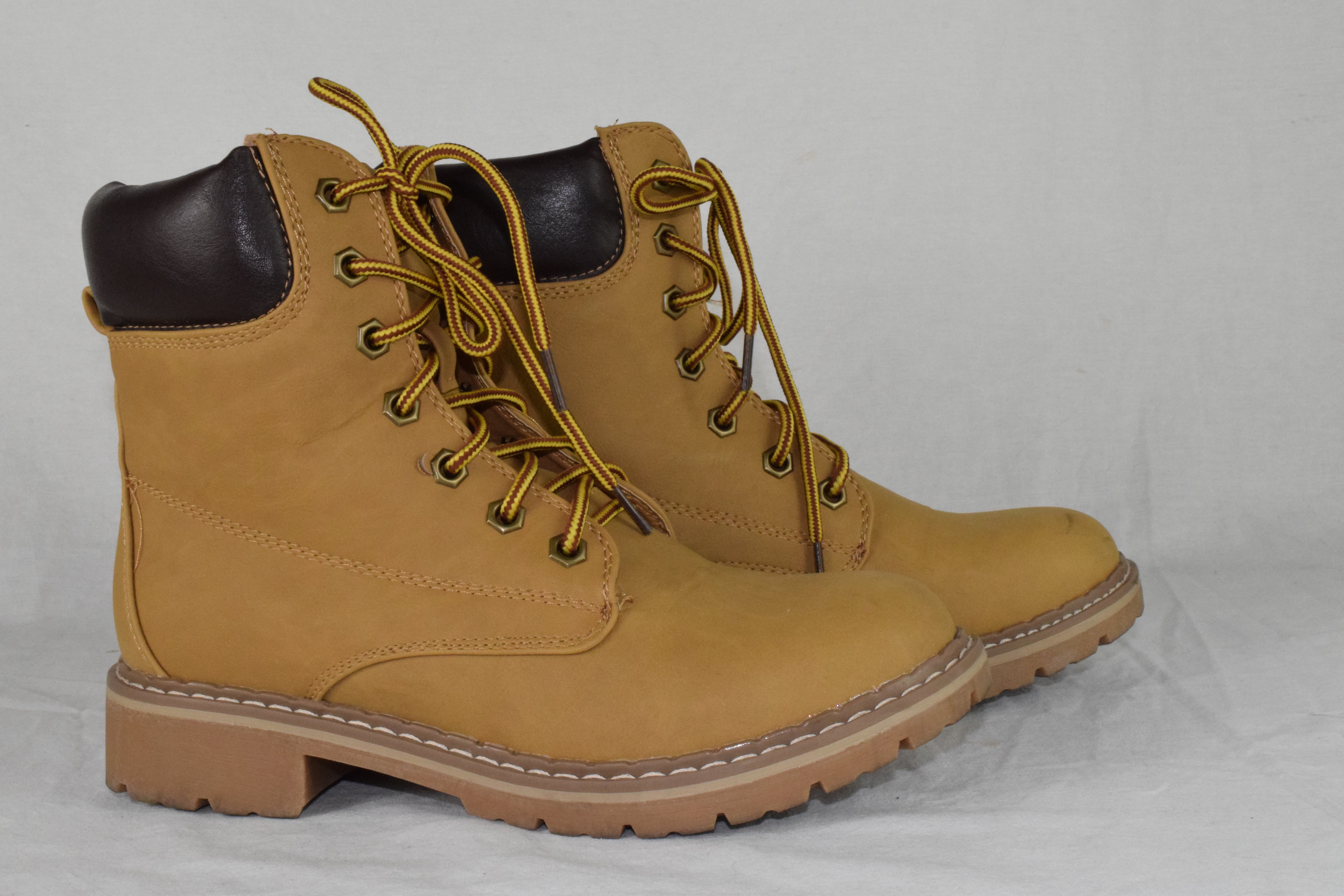 Forever Women Ankle Army Combat Boots Lace Up Work Booties BROADWAY Camel Size 7