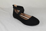 dream pair new women flat shoe mary jane ankle strap back zipper elastic black 8