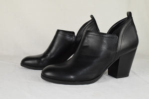 Soda Women Ankle Boots Slip-on Booties V Cut Almond Toe Stack Heel Black GAMEY 9