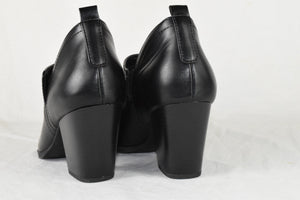 Soda Women Ankle Boots Slip-on Booties V Cut Almond Toe Stack Heel Black GAMEY 9