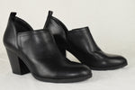 Soda Women Ankle Boots Slip-on Booties V Cut Almond Toe Stack Heel Black GAMEY 9