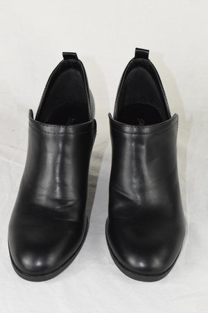 Soda Women Ankle Boots Slip-on Booties V Cut Almond Toe Stack Heel Black GAMEY 9