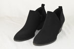 Soda Women Ankle Boots Zipper Booties V Cut Pointed Black Suede Heel SECTORY 9