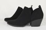 Soda Women Ankle Boots Zipper Booties V Cut Pointed Black Suede Heel SECTORY 9