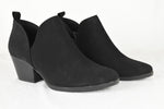 Soda Women Ankle Boots Zipper Booties V Cut Pointed Black Suede Heel SECTORY 9