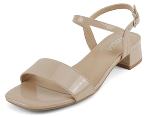 Soda Shoes Women Ankle Strap Sandals Low Block Heel Single Band EPISODE-S