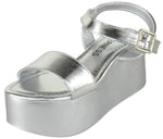 Berness Women's Platform Wedge Sandals – Open Toe Ankle Strap Buckle Sandals, Lightweight Flatform Dress Sandals, Casual Summer Platform Shoes GEORGINA02 Silver