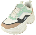 Berness Women's Chunky Platform Sneakers - Fashion Lace-Up Walking Shoes, Lightweight Athletic Tennis Shoes, Comfortable Casual Dad Sneakers for Everyday Wear HANNA Green Khaki Multi