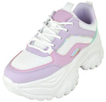 Berness Women's Chunky Platform Sneakers - Fashion Lace-Up Walking Shoes, Lightweight Athletic Tennis Shoes, Comfortable Casual Dad Sneakers for Everyday Wear HANNA Purple Multi
