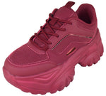 Berness Women's Chunky Platform Sneakers - Fashion Lace-Up Walking Shoes, Lightweight Athletic Tennis Shoes, Comfortable Casual Dad Sneakers for Everyday Wear HANNA Wine Burgundy