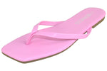 Berness Women’s Flip Flop Sandals – Square Toe Thong Slides, Lightweight Cushioned Flat Summer Sandals, Casual Beach Slip-On Shoes JAYLA Pink