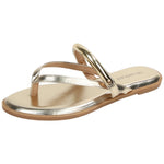 Berness Women’s Thong Sandals – Flat Slip-On Flip Flops with Gold Accent Strap, Casual Summer Comfort Sandals KARA Gold