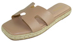 Berness Women’s Slide Sandals – Cutout Strap Slip-On Sandals, Cushioned Footbed, Espadrille Flat Platform Sandals, Casual Summer Slides KENDRA Beige