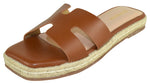 Berness Women’s Slide Sandals – Cutout Strap Slip-On Sandals, Cushioned Footbed, Espadrille Flat Platform Sandals, Casual Summer Slides KENDRA Brown