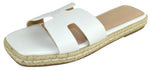 Berness Women’s Slide Sandals – Cutout Strap Slip-On Sandals, Cushioned Footbed, Espadrille Flat Platform Sandals, Casual Summer Slides KENDRA White