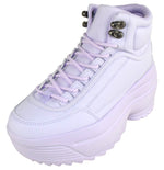 Berness Women’s Platform High Top Sneakers – Chunky Lug Sole Lace-Up Ankle Boots, Fashion Statement Sneakers MACY01 Purple