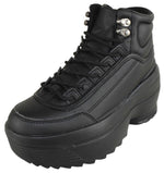 Berness Women’s Platform High Top Sneakers – Chunky Lug Sole Lace-Up Ankle Boots, Fashion Statement Sneakers MACY01 Black