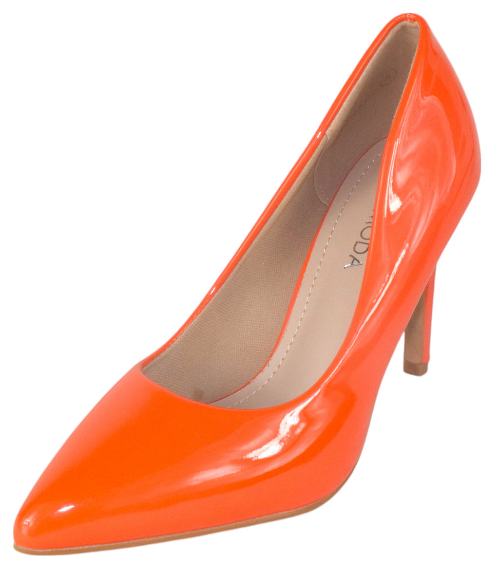 MONROE-1 Orange Patent TOP MODA
