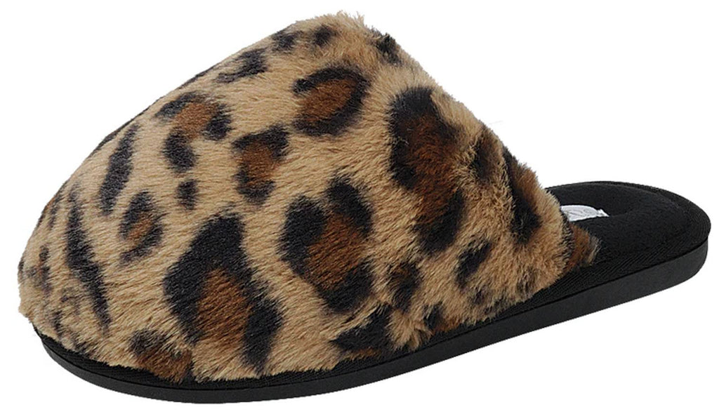 Forever Women Faux Fur Slip-On Cozy Slippers Extra Fluffy Soft Plush Furry Mules Warm Comfy Winter Home Slippers RECAP-36 Leopard Cheetah