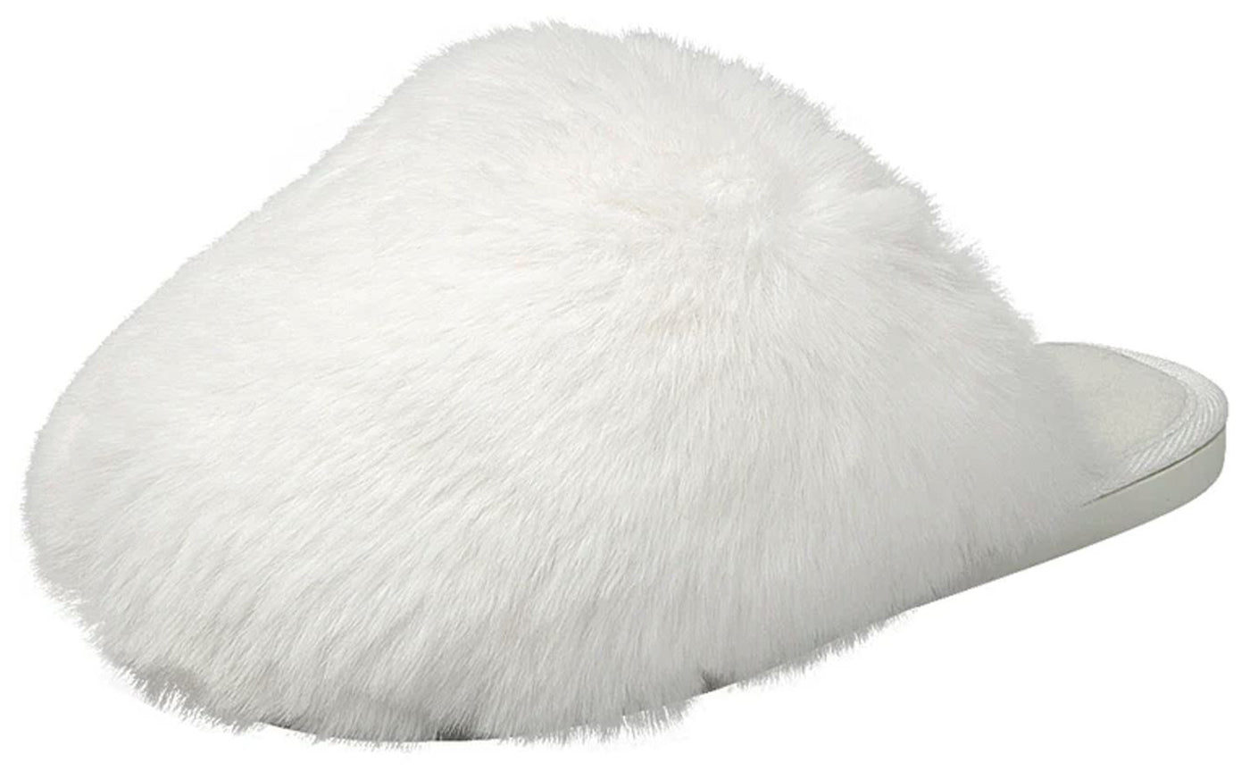 Forever Women Faux Fur Slip-On Cozy Slippers Extra Fluffy Soft Plush Furry Mules Warm Comfy Winter Home Slippers RECAP-36 White