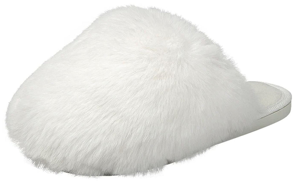 Forever Women Faux Fur Slip-On Cozy Slippers Extra Fluffy Soft Plush Furry Mules Warm Comfy Winter Home Slippers RECAP-36 White