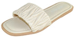 Berness Women’s Slide Sandals – Quilted Padded Strap Flat Sandals, Comfortable Slip-On Open Toe Casual Summer Slides SAANVI Beige
