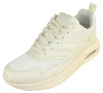 La Sheelah Women’s Air Cushion Sneakers – Lightweight Lace-Up Breathable Mesh Walking Tennis Running Shoes Casual Fashion Sneakers SKIP-11 Beige