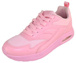 La Sheelah Women’s Air Cushion Sneakers – Lightweight Lace-Up Breathable Mesh Walking Tennis Running Shoes Casual Fashion Sneakers SKIP-11 Pink