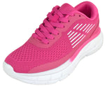 La Sheelah Women’s Lightweight Walking Sneakers – Breathable Mesh Running Shoes, Lace-Up Athletic Tennis Shoes, Cushioned Casual Fashion Sneakers STORY-08 Pink Fuchsia