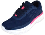 La Sheelah Women’s Lightweight Walking Sneakers – Breathable Mesh Running Shoes, Lace-Up Athletic Tennis Shoes, Cushioned Casual Fashion Sneakers STORY-08 Navy Blue