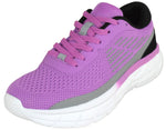 La Sheelah Women’s Lightweight Walking Sneakers – Breathable Mesh Running Shoes, Lace-Up Athletic Tennis Shoes, Cushioned Casual Fashion Sneakers STORY-08 Purple