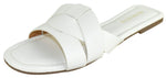 Berness Women’s Slide Sandals – Criss Cross Strap Design, Cushioned Footbed, Lightweight Flat Slip-On Sandals, Casual Summer Slides TOPAZ White